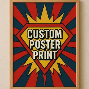 Personalized custom poster movie star hanging in cozy living room – unique home decor gift idea