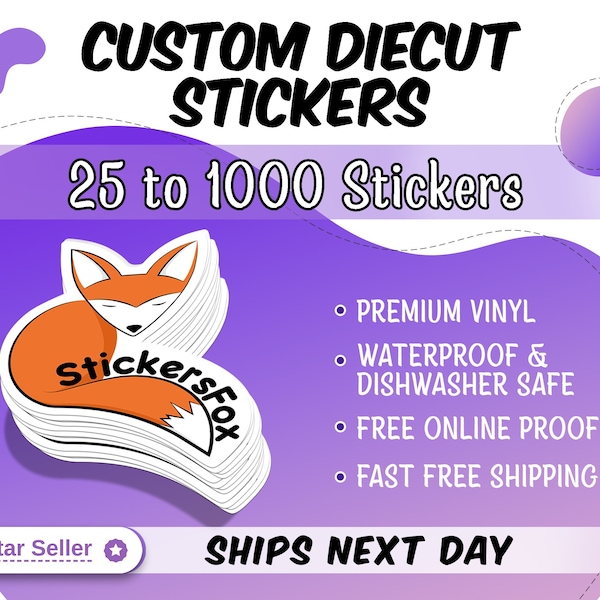 Custom Stickers  | Waterproof Vinyl Die Cut Stickers | Logo Stickers | Free Shipping