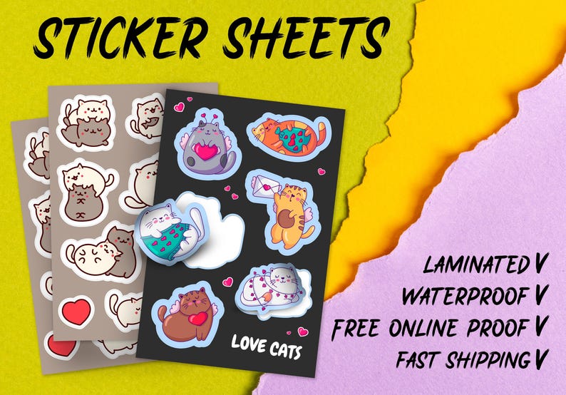 Personalized sheet stickers for business, branding, and creative projects. High-quality printing on waterproof vinyl or paper. Choose matte or glossy finish. Multiple designs on one sheet option available. Perfect for labels, logos, and promotional materials. Easy to peel and apply. Order now for fast shipping!