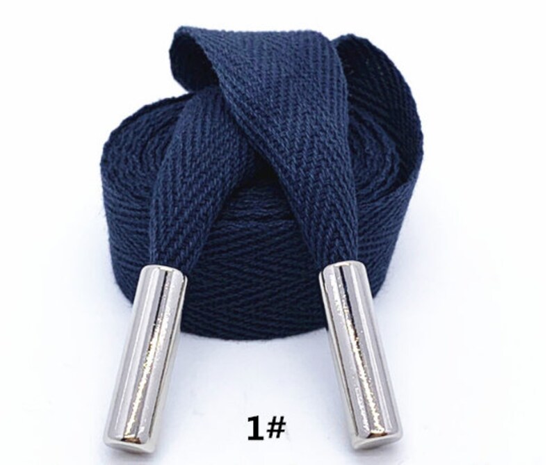 5 Mixed 55 Inch Flat Cotton Drawstring Cord in Navy Blue for Etsy