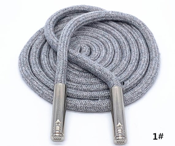 Reflective Bootlaces,Hoodie Cord Rope Shoe Lace Neotrims 6mm Silver Metal Ends