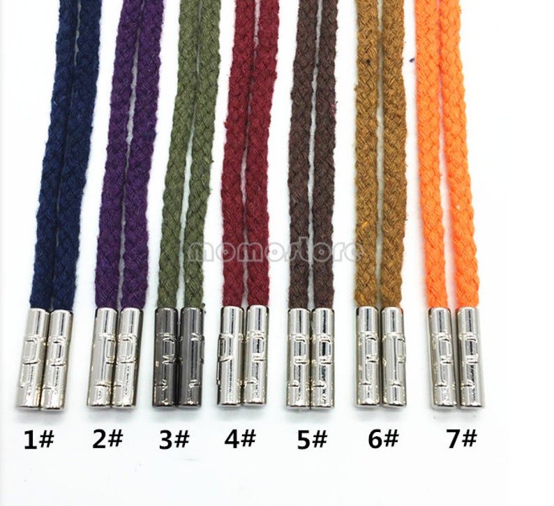 7 Mixed Color 55 Inch Round Braided Cotton Drawstring For Pants Hoodie Tie