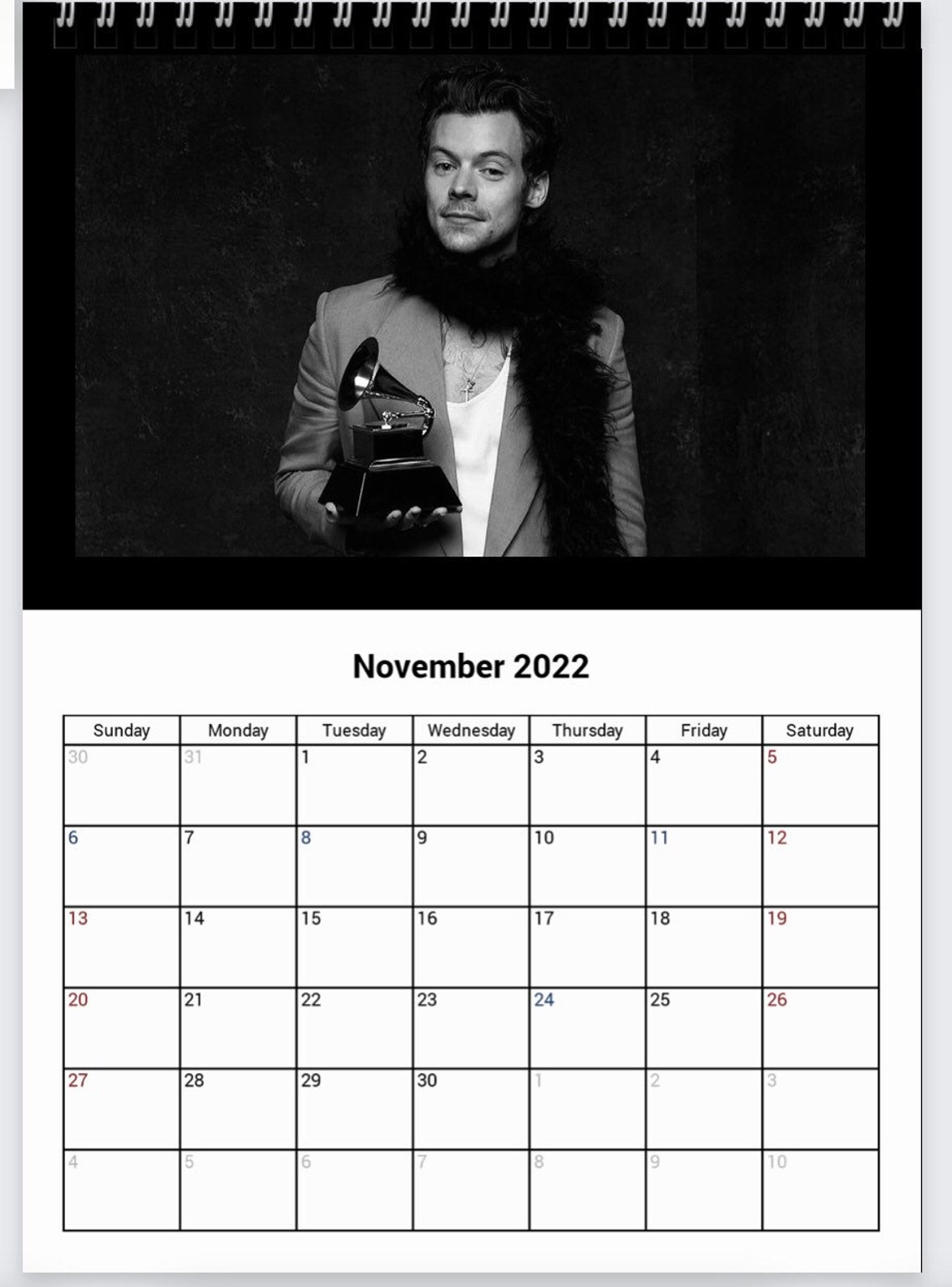 pr-commande-harry-styles-2022-wall-calendar-8-5x11-pouces-etsy