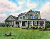 House Portrait custom portrait watercolor Custom House Painting Personalized Painting of Home housewarming gift painting family heirloom  