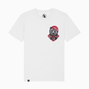 Beanie Bear, Mountain Themed T Shirt, Hiking Tees, Outdoor Shirts, Wilderness Graphic Tee, Cool Outdoors Print, Forest , Men , Women