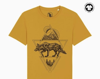 Wolf T-Shirt Gift - Wolves Shirt - Alpha - Men's Wolf Shirt - Men's Graphic Tee Wolf Dog Gifts Men Unisex Organic Cotton