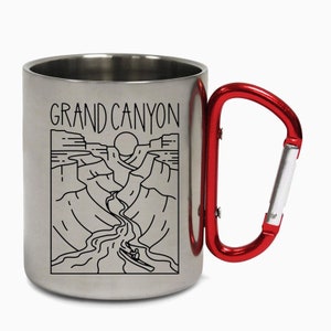 Grand Canyon National Park Desert USA Mountains Hiking Carabiner Travel Holiday Adventure Coffee Tea Mug Gift Birthday