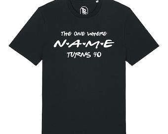 The One Where Name Turns T-shirt, 40th Birthday Shirt, Friends Birthday Tshirts Personalized Birthday Tshirt, Friend Birthday Party Shirt