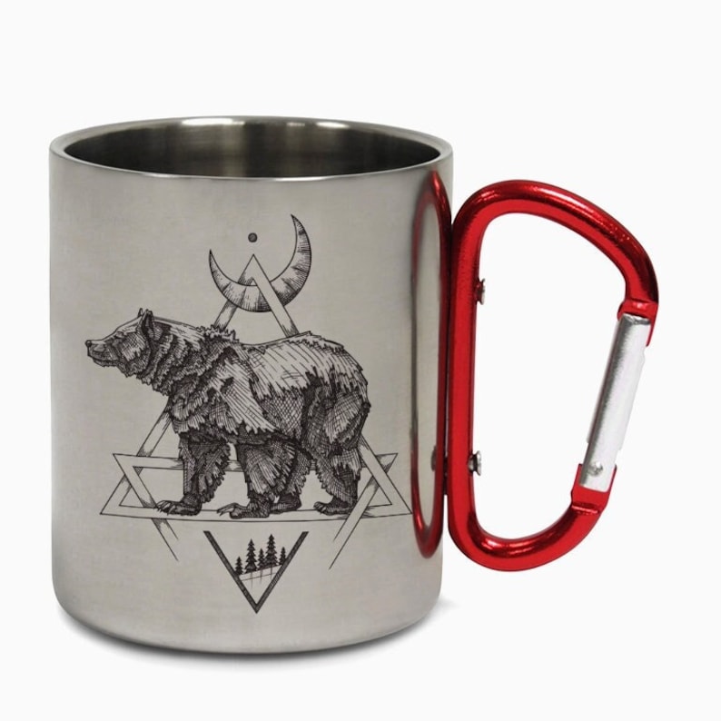 Grizzly Bear Moon Carabiner Mug