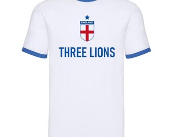 England Personalised Ringer T-Shirt, World Cup 2026 Shirt Custom Name/Number Adults Kids Family, English Football Long sleeve Top