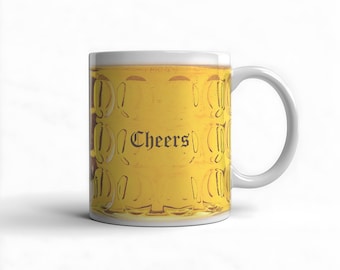 Beer Pint Funny Coffee Mug – Cheers Father's Day Birthday Gift for Dad Custom Personalized Daddy