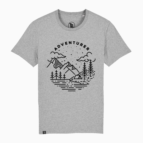 Adventure Mountain Themed T Shirt, Hiking Tees, Outdoor Shirts, Wilderness Graphic Tee, Cool Outdoors Print, Forest Print, Men , Women
