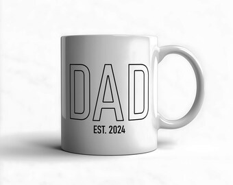 Dad Coffee Mug – Established Funny Father's Day Birthday Gift for Dad Custom Personalized Daddy