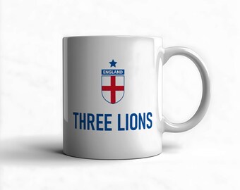 England World Cup 2026 Coffee Mug – Three Lions Coming Home Football Gift for Dad Custom Personalized