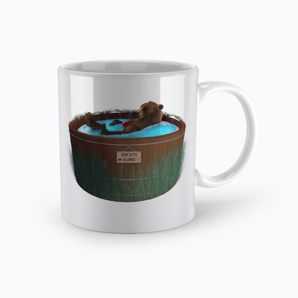 Hot Tub Life, Coffee Mug, Funny Gift For Hot Tub Lovers, Bear gifts, Bear mug, for Fathers Day, Mothers Day, Tea, Cup
