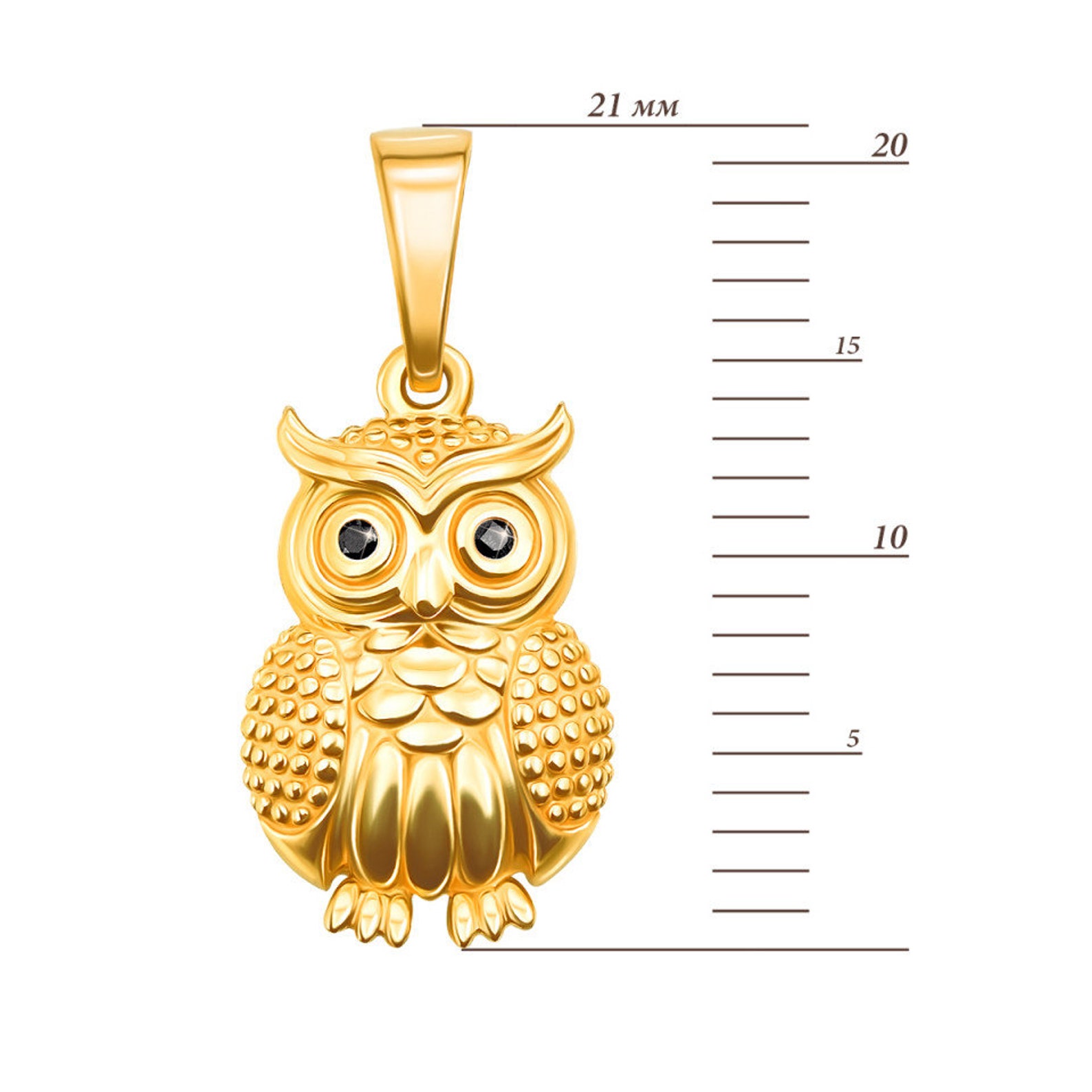 14K Yellow Gold Owl Pendant Gold Owl Owl Jewelry Gold Owl Etsy UK
