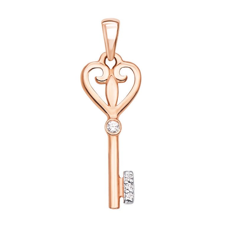 Golden Jewelry Key Charm Bracelet Key Jewelry Gold Gold Key Pendant Gold Key Charms CZ 14K Gold Small Key Necklace Gold Key Gifts