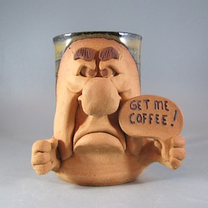 Funny Face Mug: Handmade Stoneware Coffee Mug