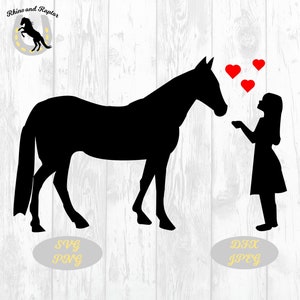 Fille et cheval, svg de silhouette de fille de pays, dossiers de cowgirl et de cheval pour cricut, svg et png de cheval, imprimable de cheval, dossiers coupés de cheval,