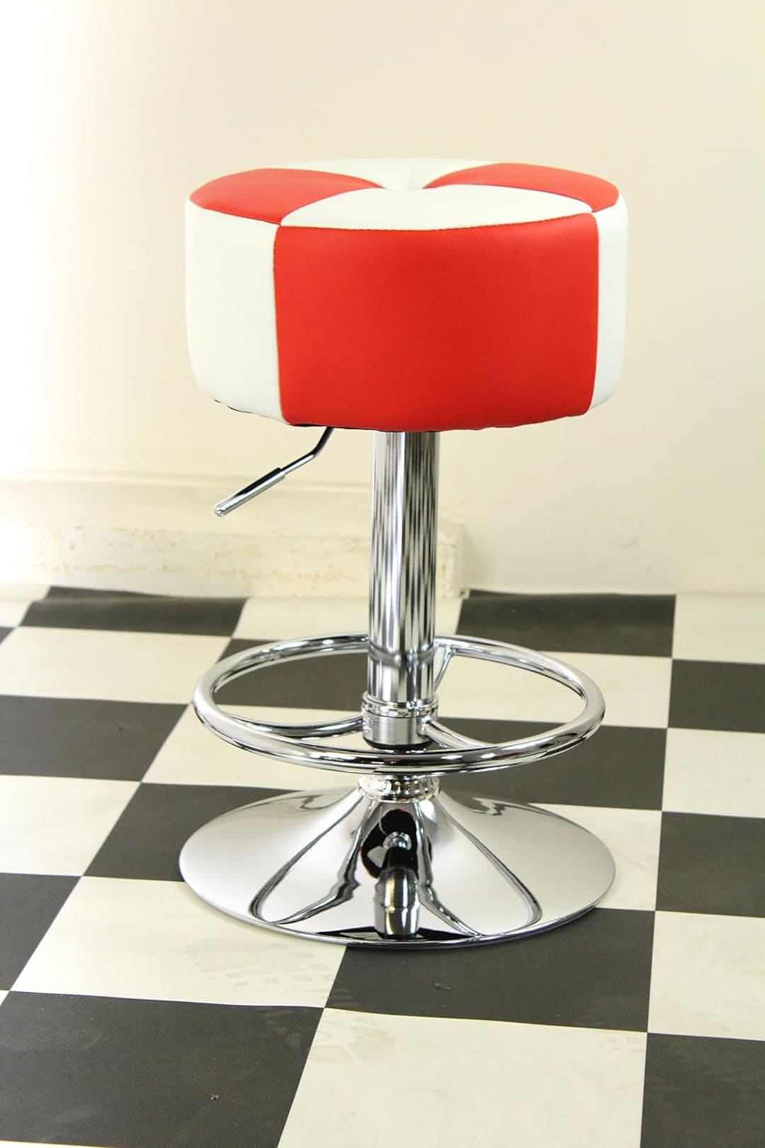 American Diner Furniture 50s Retro Red Round Stool UK