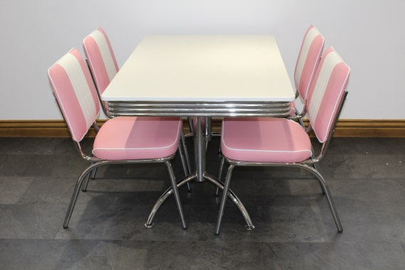 オーダーメイド アメリカンダイナーチェア ピンク 1950’s American Diner Furniture 50s Style Retro White Booth Table and 4