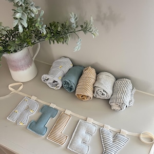 Custom Name Fabric Banner from Baby Clothes – Personalized Keepsake Decor