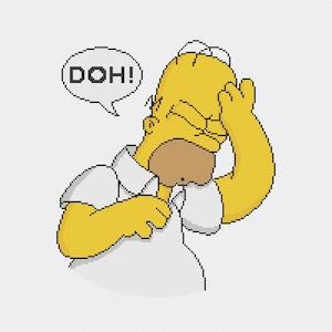 Homer Simpson 'Doh', The Simpsons Cross Stitch Pattern PDF image 2