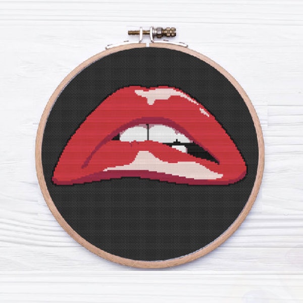 Lips - Rocky Horror Picture Show, Cross Stitch Pattern PDF