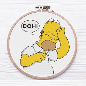 Homer Simpson &#39;Doh!&#39;, The Simpsons - Cross Stitch Pattern PDF