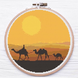 Camels Landscape - Cross Stitch Pattern PDF