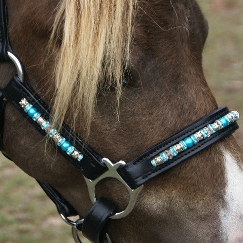 Onyx & Gold Beaded Miniature Horse Show Halter ..mini Horse.. Etsy