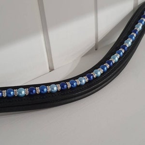 Shades of Blue Beaded Horse Bling Browband ..Dressage, Equine, Showjumper