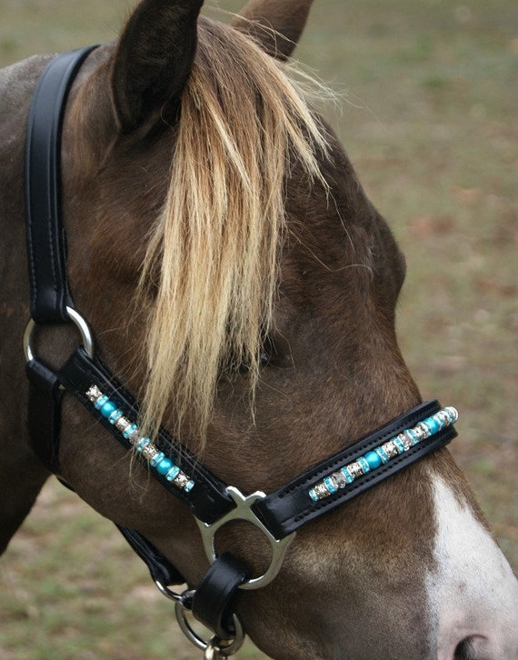 Equine..Show Halter Super Bling Sapphire Miniature Horse Cable Show