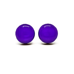 Purple Passion Earrings | Color Dot Stud Earrings | Resin Earrings | Everyday Earrings | Small Studs | Colorful Earrings | Circle Studs