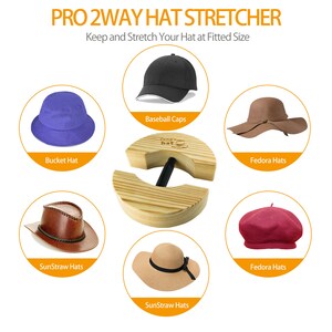 Universal Hat Stretcher For Fitted Hats & Baseball Caps - Adjustable Wood Stretcher 6-7/8 To Size 8 - View #9