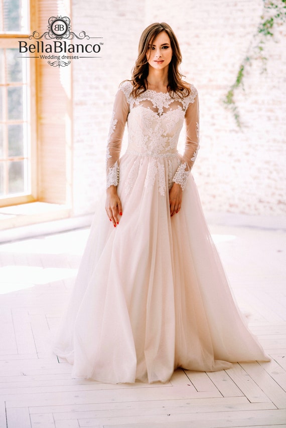 Bohemian Wedding Dress Bohemian Lace Wedding Dress Long Ivory Etsy