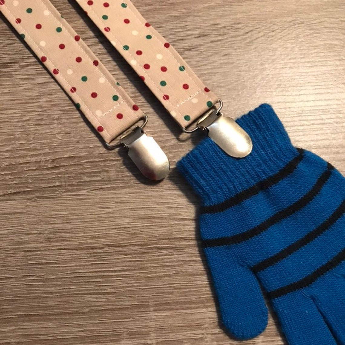 Mitten Clips Suspender Clips Christmas Polka Dot Mitten Etsy
