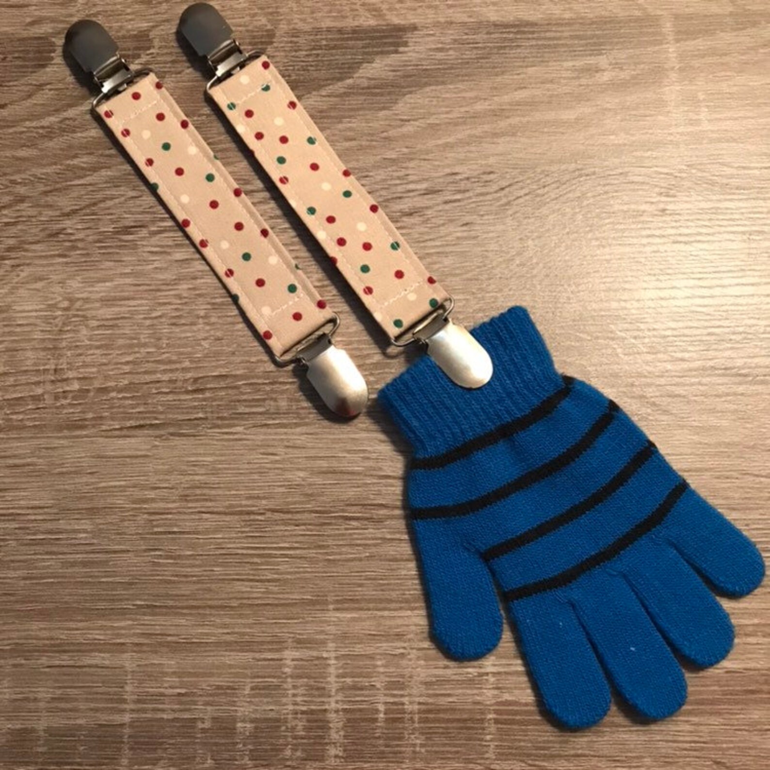 Mitten Clips Suspender Clips Christmas Polka Dot Mitten Etsy