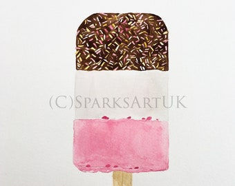 Fab ice lolly - print of original watercolour painting