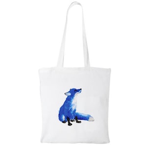 Katoenen Tote Bag - blauwe Fix of Leicester Tigers- prachtige print van originele aquarel schilderij