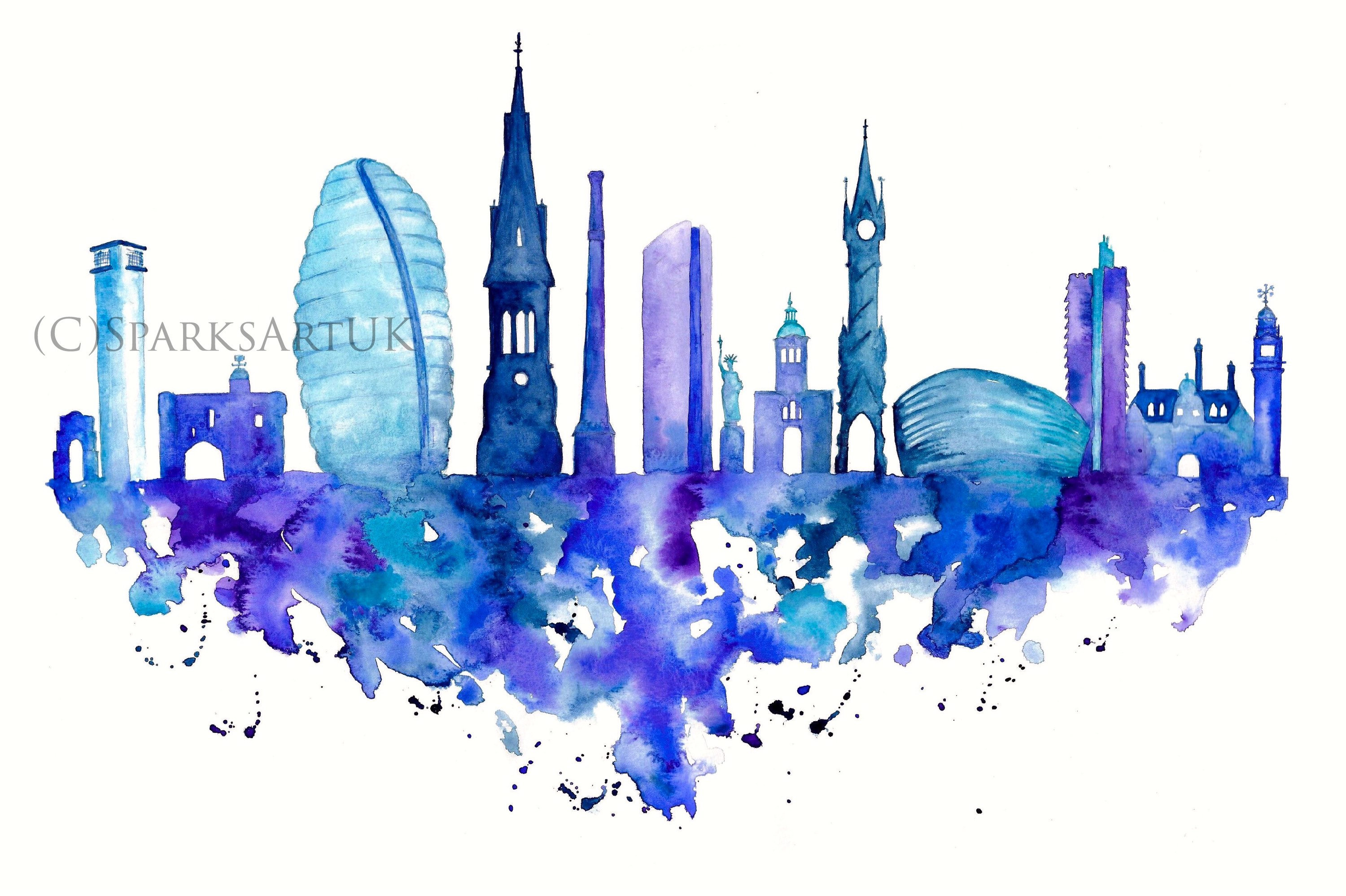 Leicester City Skyline Beautiful Fine Art Giclee Print of Etsy