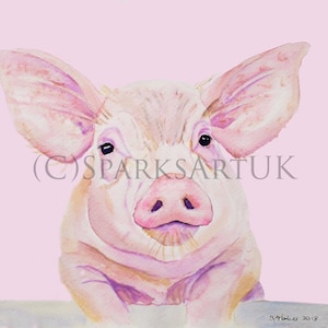 Percival pig - fine art giclee print of original watercolour painting