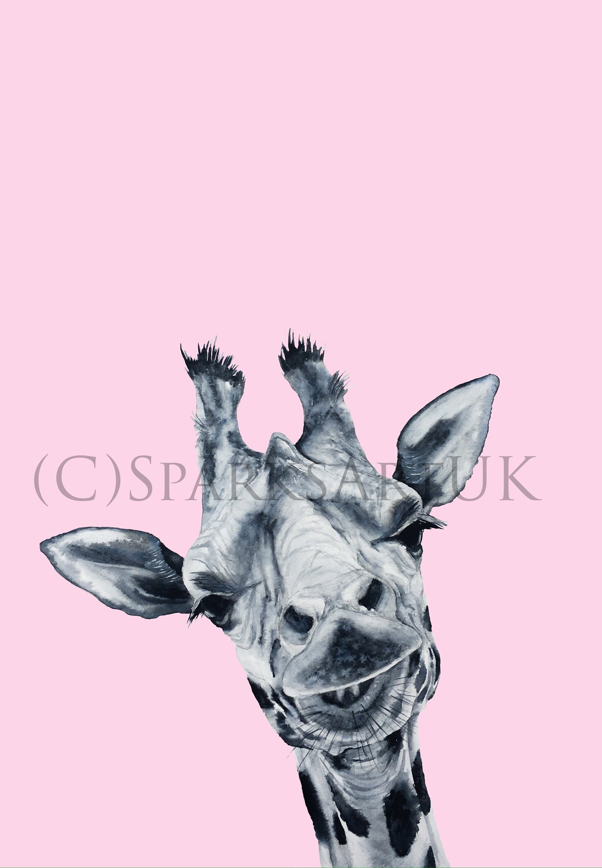 Pink Giraffe Wallpaper