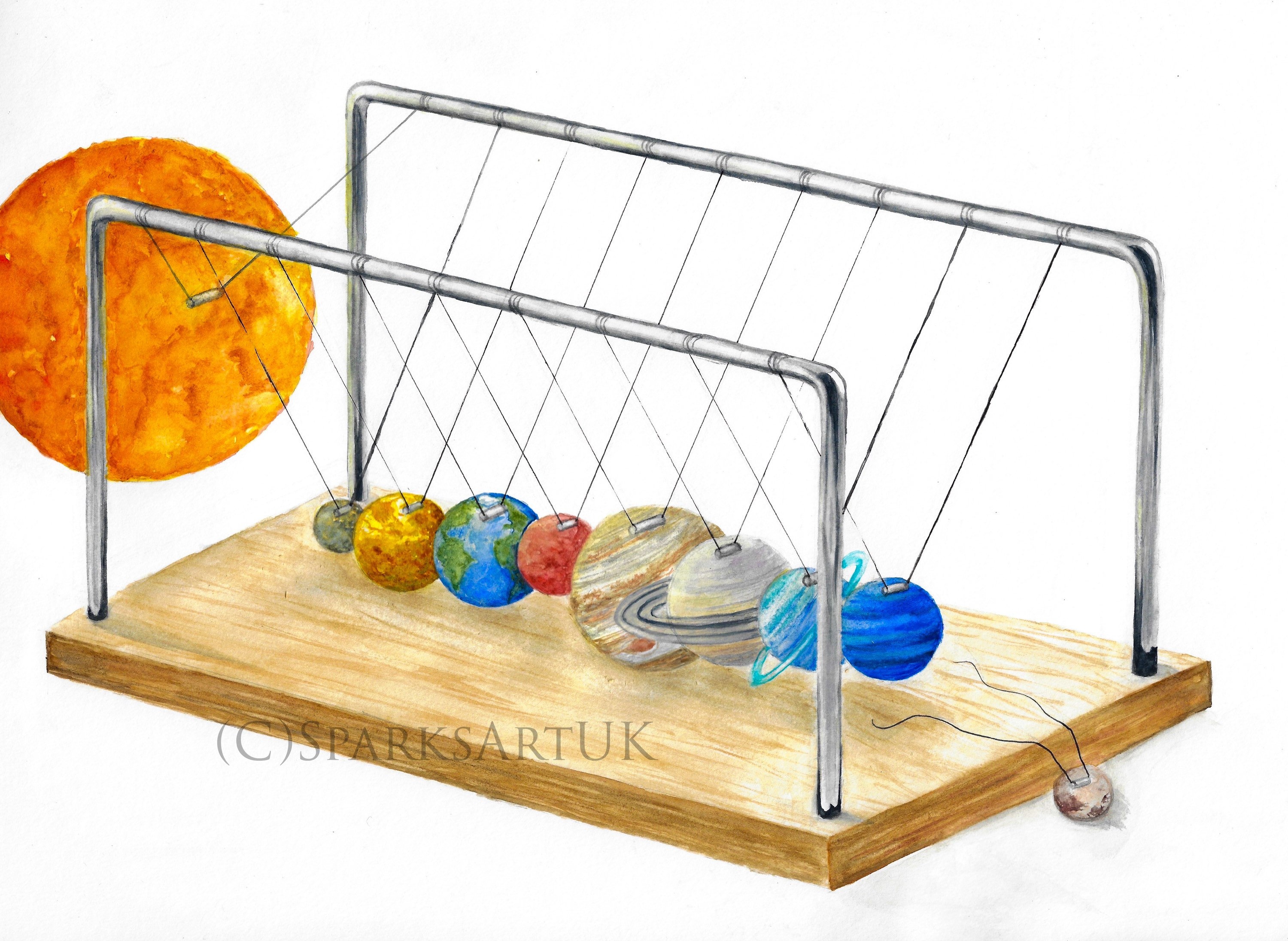 Newtons Cradle Pendulum Balls, Educational Physics Large Balance