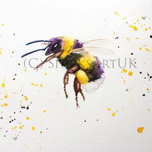 Buzzing Bumblebee - print of original watercolour painting