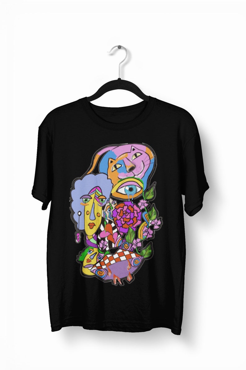 Black Loving Life Graphic Tee Men/'s Abstract Art T-shirt Womens Shirt Bright Colourful Tee