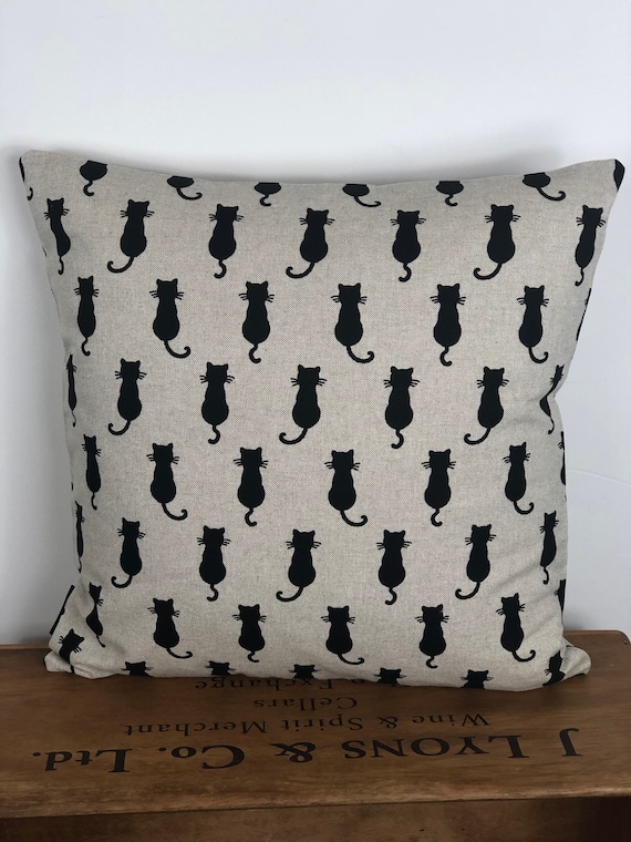 Black Cat Cushion Cat Print Pillow 