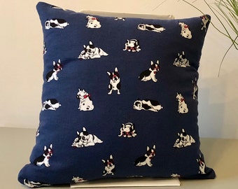 French Bulldog Cushion, 16” Cushion in French Bull Dog Design, Brushed Cotton, Perfect Christmas Gift, Xmas Present