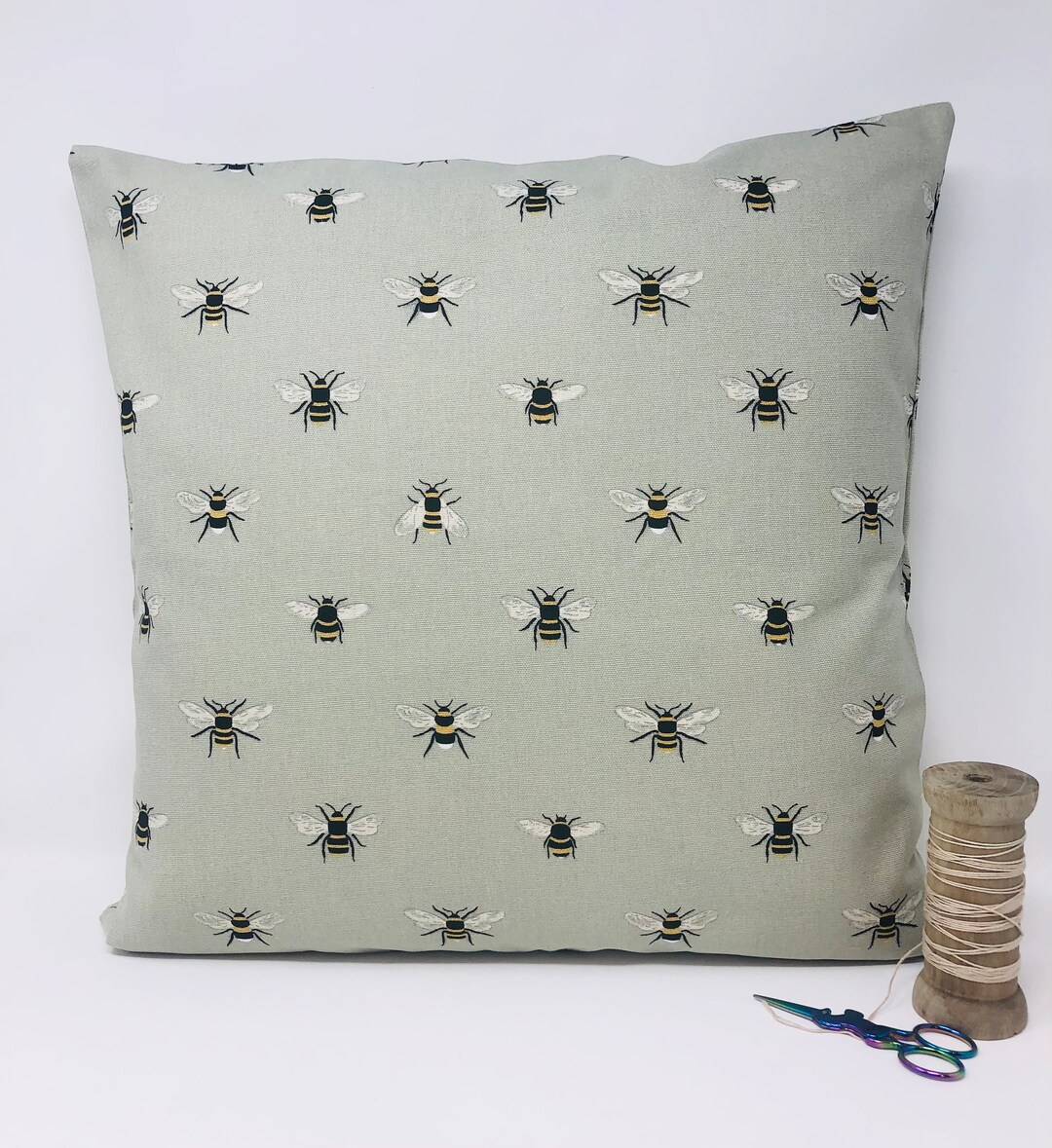 Sophie Allport Bee Cushion, Double Sided Cushion Cover, Bumble Bee Duck Feather Pillow