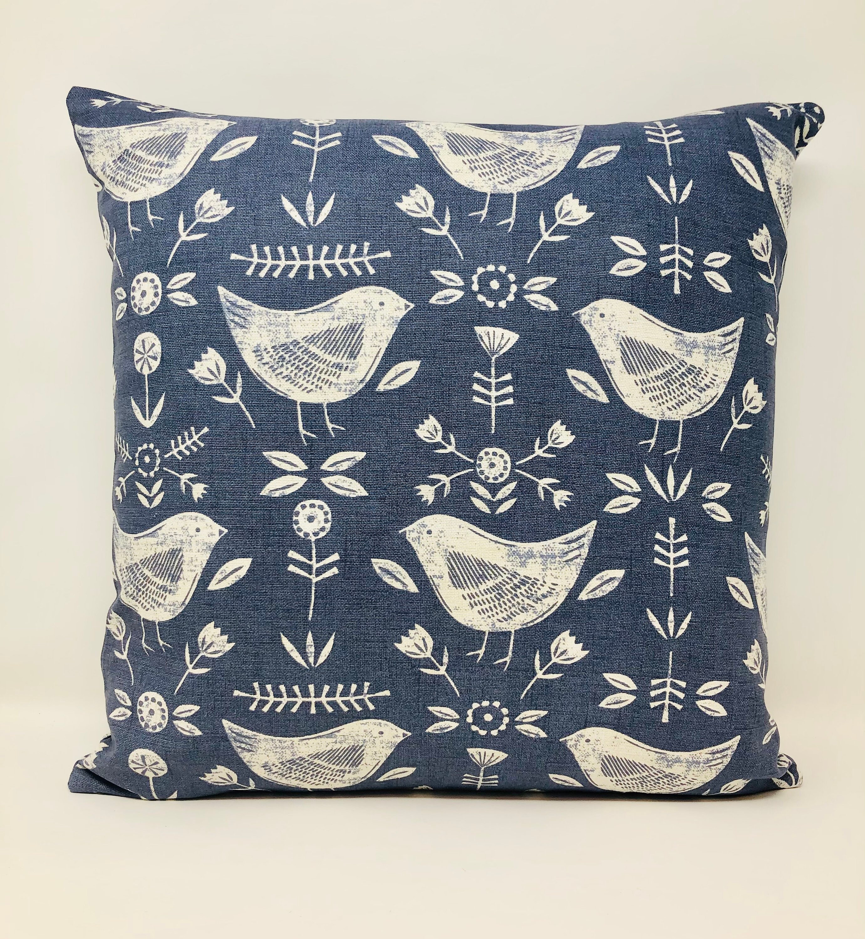 Scandi Sea Green Bird Cushion Double Sided Reversible Cushion Etsy UK